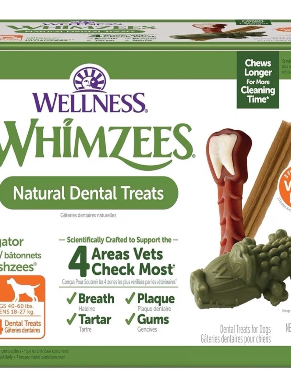 Whimzees Natural Dental Treats - Green & Brown